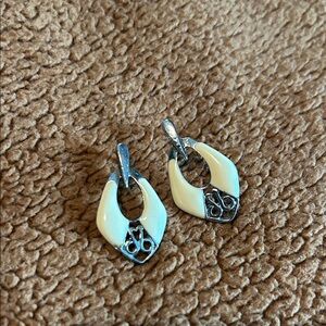 Elegant Cream and Silver Earrings